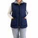Жіноча балонова жилетка на овчині з високим коміром і кишенями синя (50&ndash;62 р.) 50 фото 9